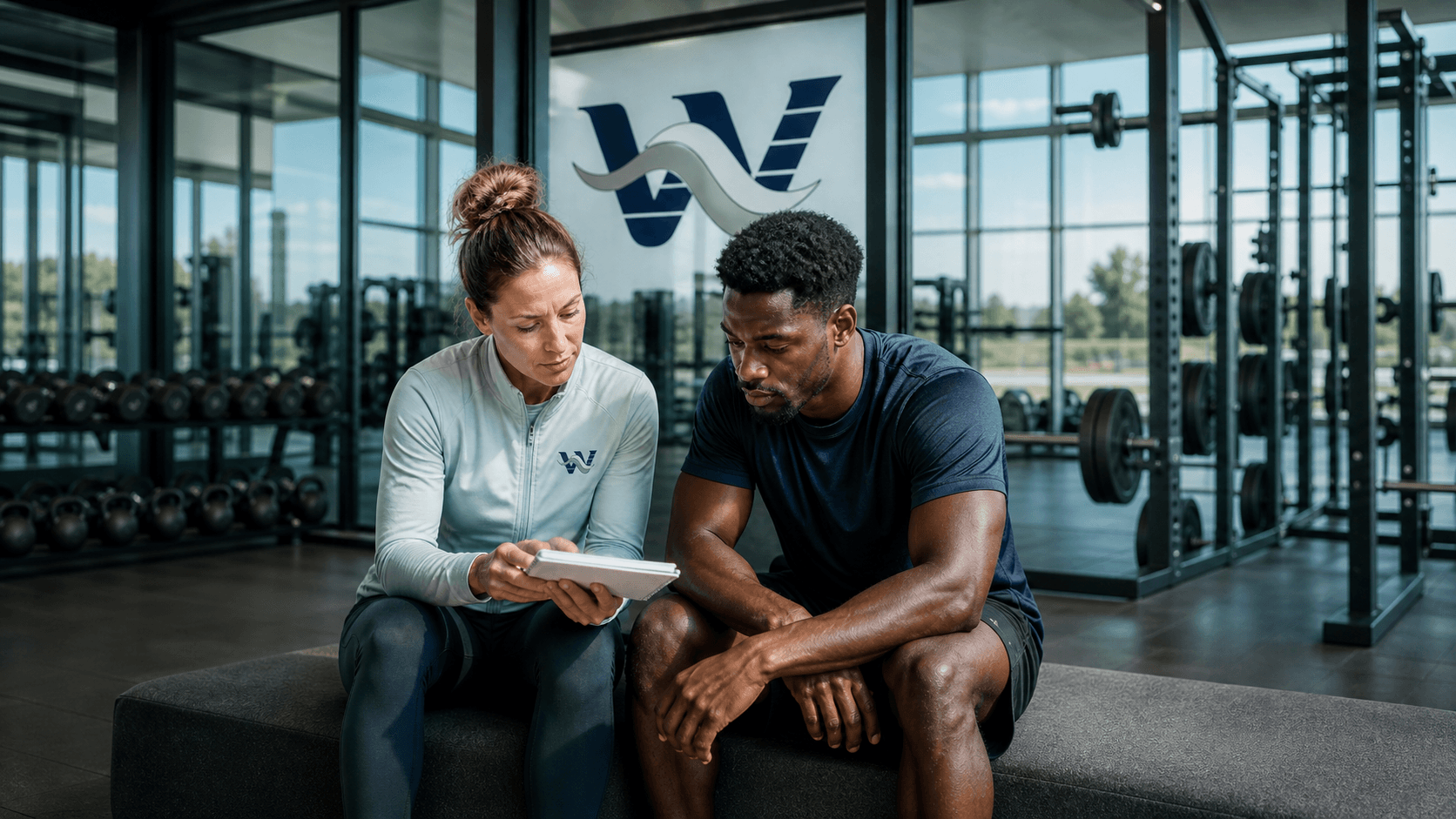 Coach reviewing a performance plan with an athlete